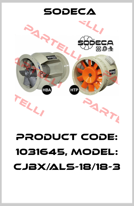 Product Code: 1031645, Model: CJBX/ALS-18/18-3  Sodeca
