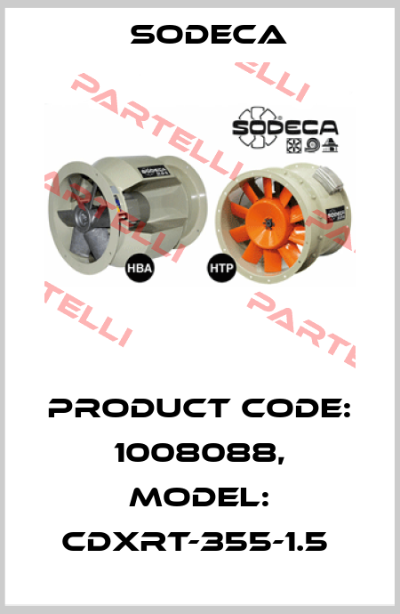 Product Code: 1008088, Model: CDXRT-355-1.5  Sodeca