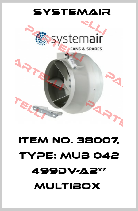 Item No. 38007, Type: MUB 042 499DV-A2** Multibox  Systemair
