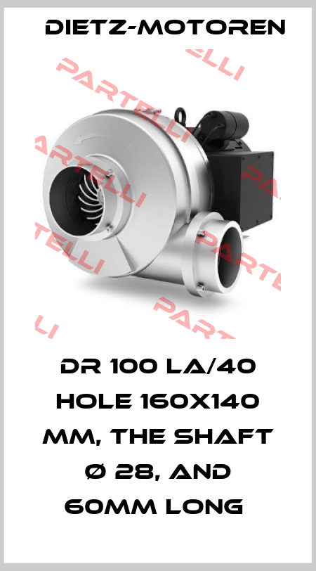 DR 100 LA/40 HOLE 160X140 MM, THE SHAFT Ø 28, AND 60MM LONG  Dietz-Motoren