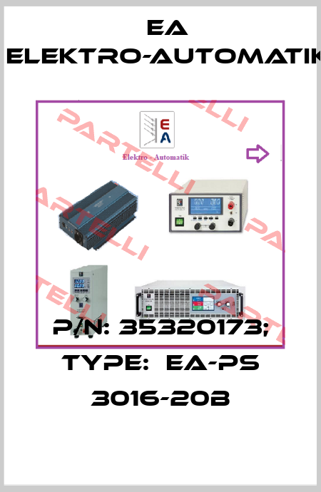 p/n: 35320173; Type:  EA-PS 3016-20B EA Elektro-Automatik