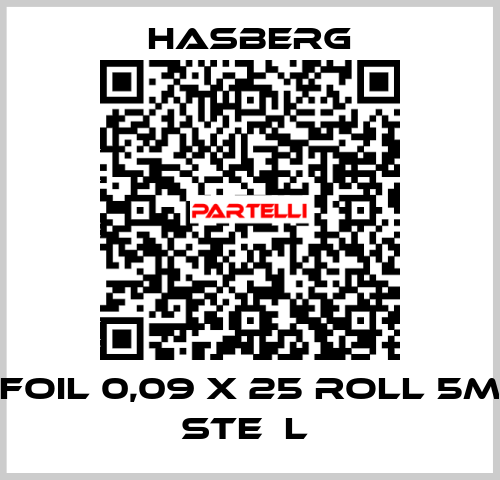 FOIL 0,09 X 25 ROLL 5M STEЕL  Hasberg.