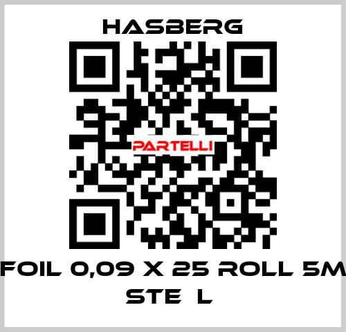 FOIL 0,09 X 25 ROLL 5M STEЕL  Hasberg.