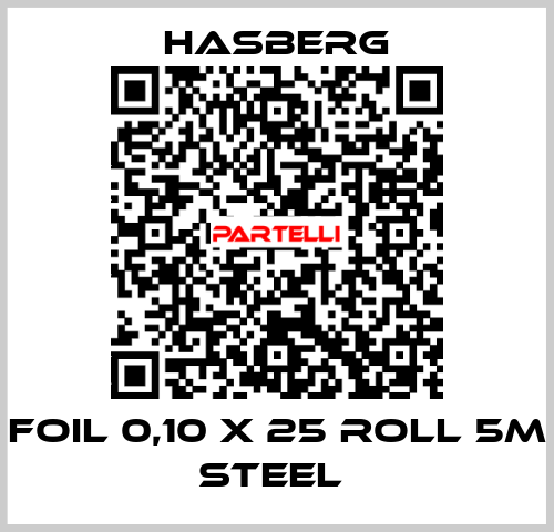 FOIL 0,10 X 25 ROLL 5M STEEL  Hasberg.
