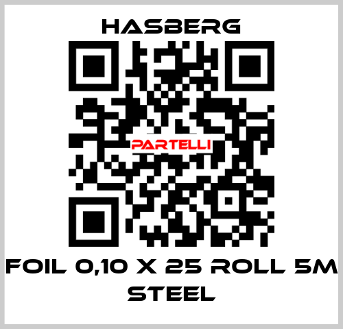 FOIL 0,10 X 25 ROLL 5M STEEL  Hasberg.