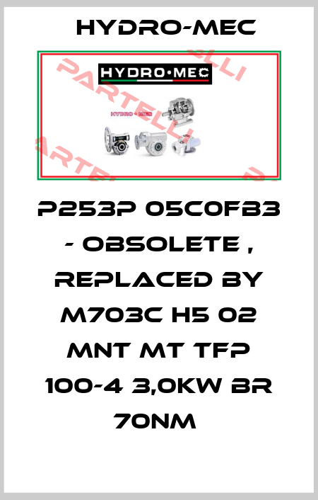  P253P 05C0FB3 - obsolete , replaced by M703C H5 02 MNT MT TFP 100-4 3,0kW BR 70Nm  Hydro-Mec