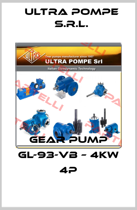 GEAR PUMP GL-93-VB – 4KW 4P Ultra Pompe S.r.l.