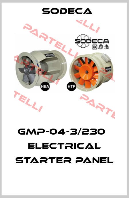 GMP-04-3/230   ELECTRICAL STARTER PANEL  Sodeca