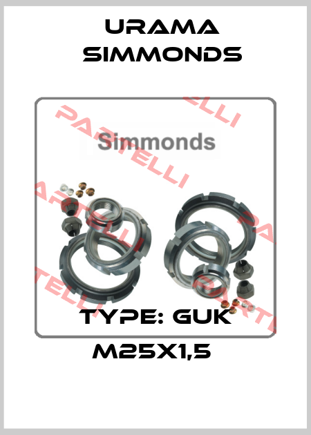  Type: GUK M25X1,5  Urama Simmonds