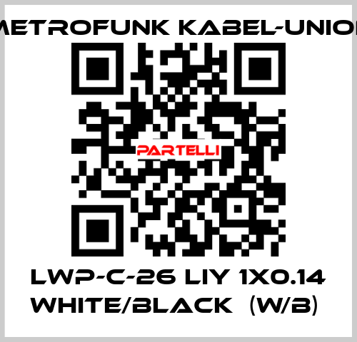 LWP-C-26 LIY 1x0.14 white/black  (W/B)  METROFUNK KABEL-UNION
