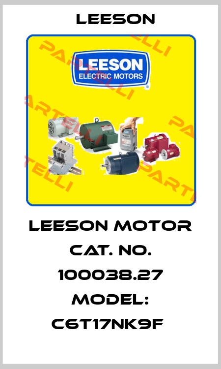 LEESON MOTOR CAT. NO. 100038.27 MODEL: C6T17NK9F  LEESON Electric
