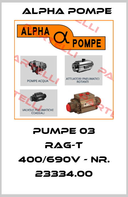 Pumpe 03 RAG-T 400/690V - Nr. 23334.00 Alpha Pompe