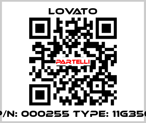 P/N: 000255 Type: 11G350 Lovato