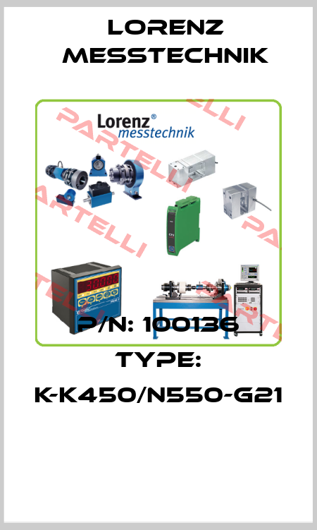 P/N: 100136 Type: K-K450/N550-G21  LORENZ MESSTECHNIK
