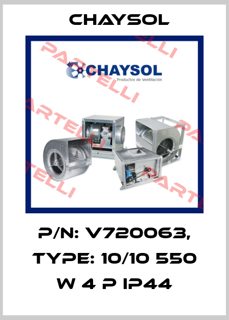 P/N: V720063, Type: 10/10 550 W 4 P IP44 Chaysol