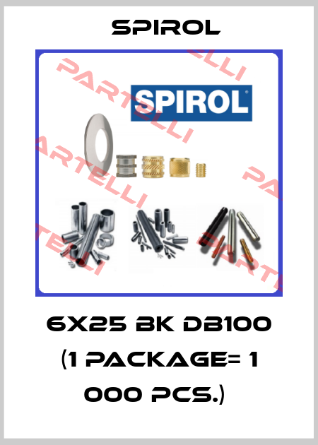 6x25 BK DB100 (1 package= 1 000 pcs.)  Spirol