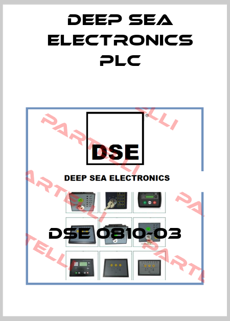 DSE 0810-03 DEEP SEA ELECTRONICS PLC