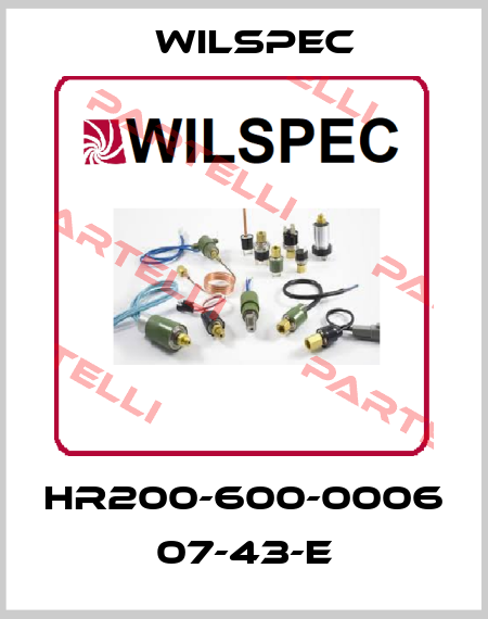 HR200-600-0006 07-43-E Wilspec