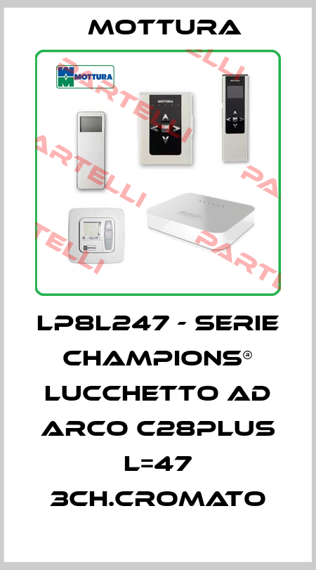 LP8L247 - SERIE CHAMPIONS® LUCCHETTO AD ARCO C28PLUS L=47 3CH.CROMATO MOTTURA