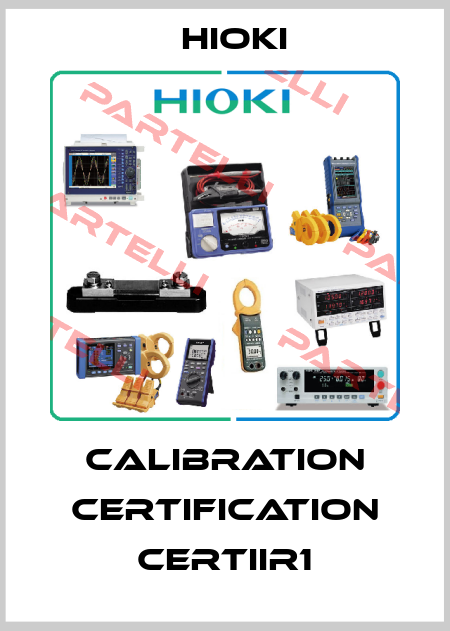 Calibration Certification CERTIIR1 Hioki