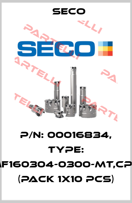 P/N: 00016834, Type: LCMF160304-0300-MT,CP500 (pack 1x10 pcs) Seco