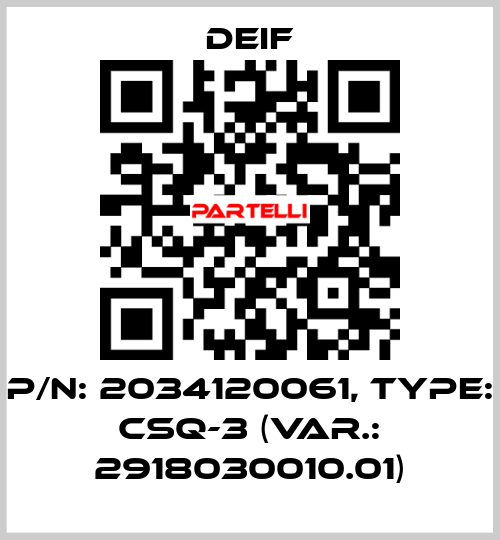 P/N: 2034120061, Type: CSQ-3 (Var.: 2918030010.01) Deif