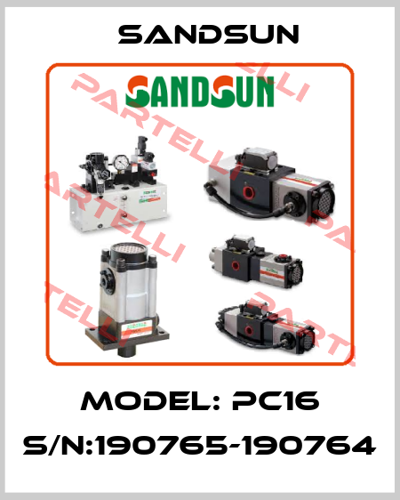 Model: PC16 S/N:190765-190764 Sandsun