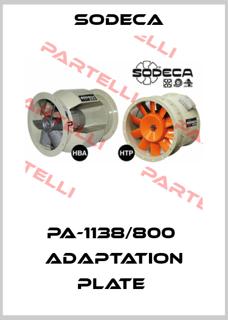 PA-1138/800  ADAPTATION PLATE  Sodeca