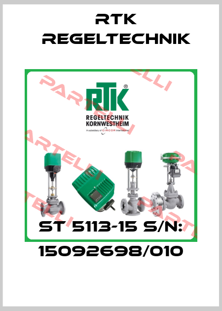 ST 5113-15 S/N: 15092698/010 RTK Regeltechnik