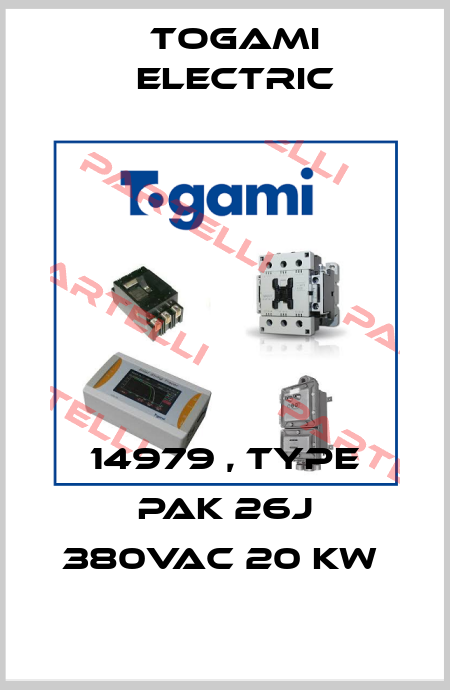 14979 , type PAK 26J 380VAC 20 KW  Togami Electric Mfg.  Co., Ltd.