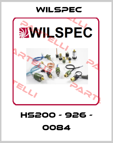 HS200 - 926 - 0084 Wilspec