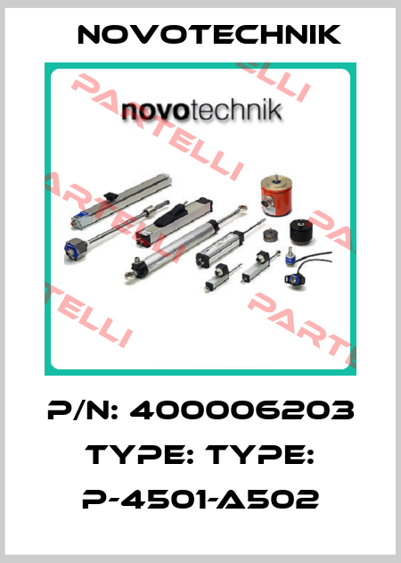 P/N: 400006203 Type: Type: P-4501-A502 Novotechnik