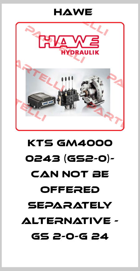 KTS GM4000 0243 (GS2-0)- can not be offered separately alternative - GS 2-0-G 24 Hawe