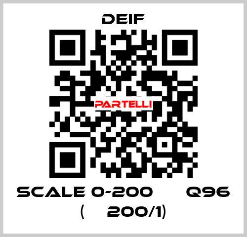 scale 0-200 А ЕQ96 (ТТ200/1) Deif