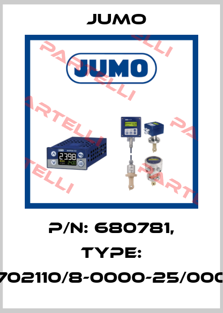 p/n: 680781, Type: 702110/8-0000-25/000 Jumo