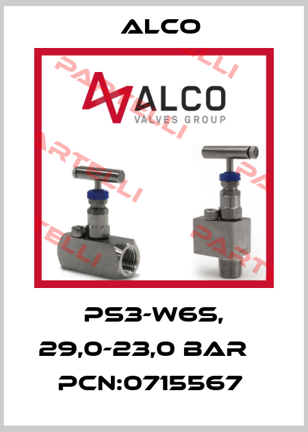 PS3-W6S, 29,0-23,0 BAR    PCN:0715567  Alco