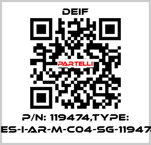 P/N: 119474,Type: CES-I-AR-M-C04-SG-119474 Deif