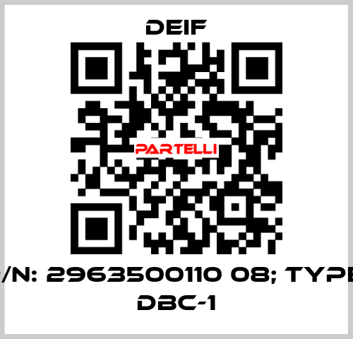 p/n: 2963500110 08; Type: DBC-1 Deif