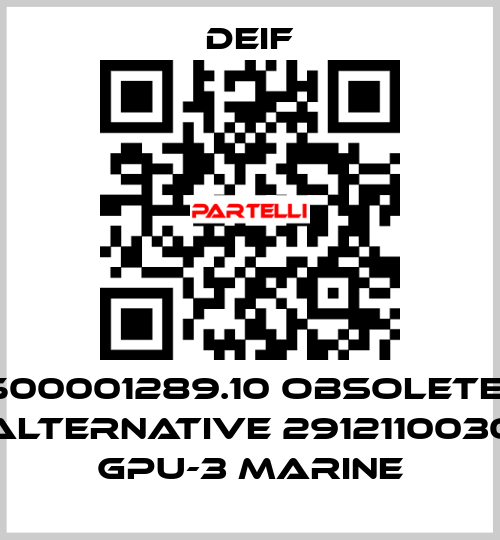 500001289.10 obsolete- ALTERNATIVE 2912110030 GPU-3 Marine Deif