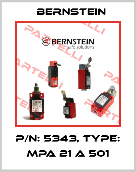 P/N: 5343, Type: MPA 21 A 501 Bernstein