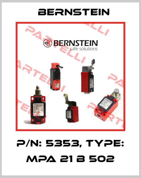 P/N: 5353, Type: MPA 21 B 502 Bernstein