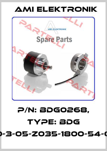 P/N: BDG0268, Type: BDG 9210-3-05-Z035-1800-54-0.7M Ami Elektronik