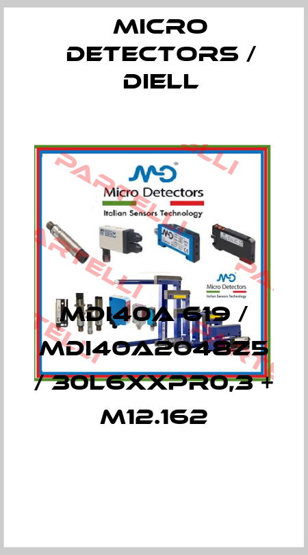 MDI40A 619 / MDI40A2048Z5 / 30L6XXPR0,3 + M12.162
 Micro Detectors / Diell