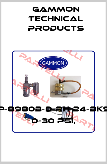 GTP-8980B-D-RH-24-BKS-O, 0-30 PSI, Gammon Technical Products
