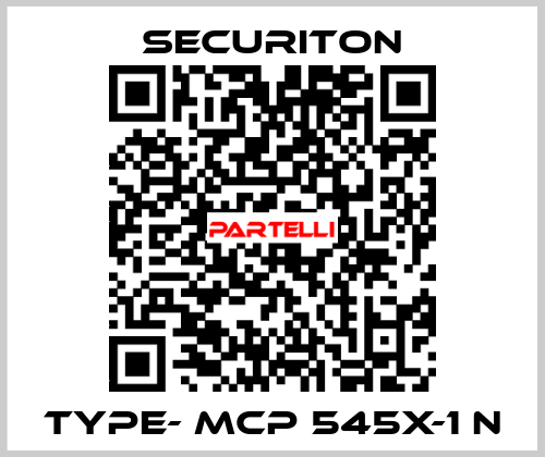 Type- MCP 545X-1 N Securiton