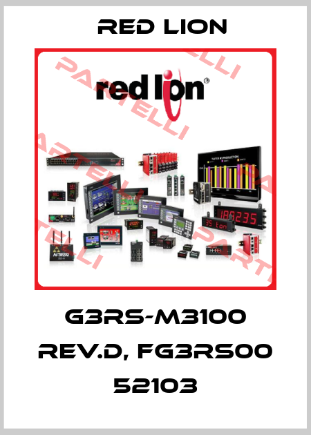 G3RS-M3100 Rev.D, FG3RS00 52103 Red Lion