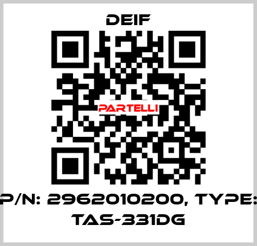 P/N: 2962010200, Type: TAS-331DG Deif