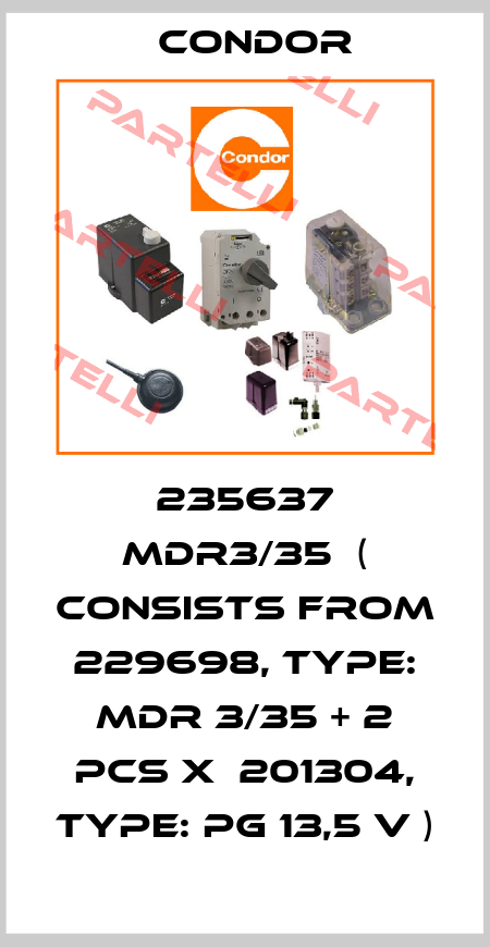 235637 MDR3/35  ( consists from 229698, Type: MDR 3/35 + 2 pcs x  201304, Type: PG 13,5 V ) Condor