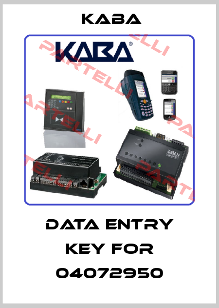 data entry key for 04072950 Kaba 