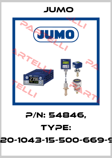 P/N: 54846, Type: 901110/20-1043-15-500-669-93/000 Jumo